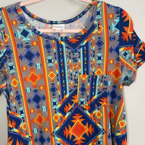 Colorful Geometric Lularoe Carly Dress - Picture 2 of 7